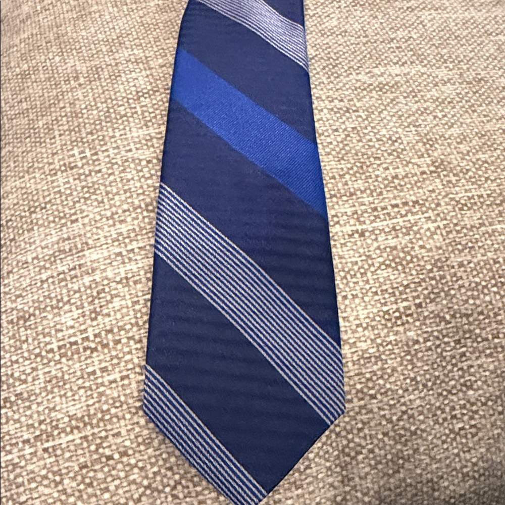 Jo A Bank Blue Striped Necktie